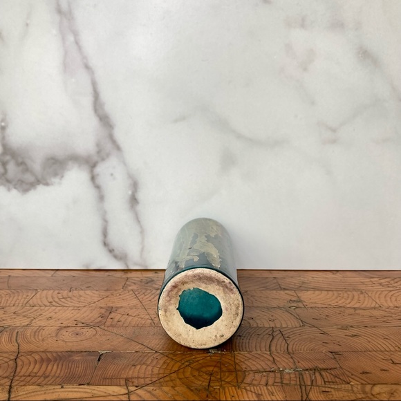 Vintage Iridescent Blue Gold Tubular Vase - Picture 4 of 6